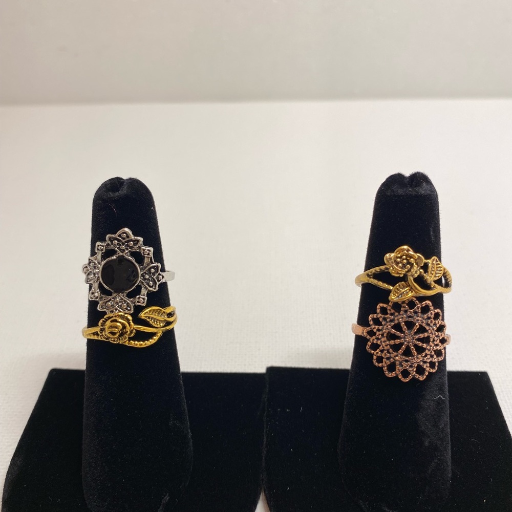 Vintage costume fashion ring lot, 19 pieces